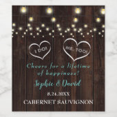 Romantische String Lights Old Barn I DO GRILLEN Weinetikett (Einzelnes Label)