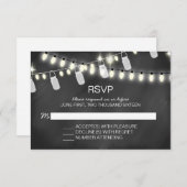 Romantische String Lights RSVP Cards (Vorne/Hinten)
