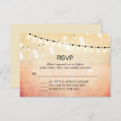 Romantische String Lights RSVP Cards (Vorne/Hinten)