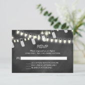 Romantische String Lights RSVP Cards Karte (Stehend Vorderseite)