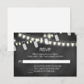 Romantische String Lights RSVP Cards Karte (Vorne/Hinten)