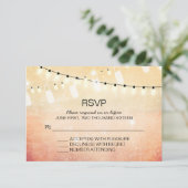 Romantische String Lights RSVP Cards Karte (Stehend Vorderseite)