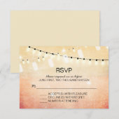 Romantische String Lights RSVP Cards Karte (Vorne/Hinten)
