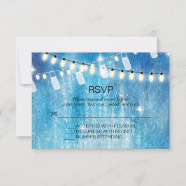 Romantische String Lights RSVP Cards Karte
