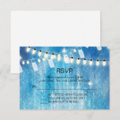 Romantische String Lights RSVP Cards Karte (Vorne/Hinten)