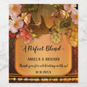 Romantische String Lights Trauben und Rose Weinkel Weinetikett (Einzelnes Label)