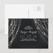 Romantische Stringklatsche Save the Date Ankündigungspostkarte (Vorne/Hinten)