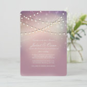 Romantische Strung Lights Hochzeitseinladung Einladung (Stehend Vorderseite)