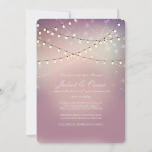 Romantische Strung Lights Hochzeitseinladung Einladung