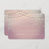 Romantische Strung Lights Reputationskarten Einladung (Vorne/Hinten)