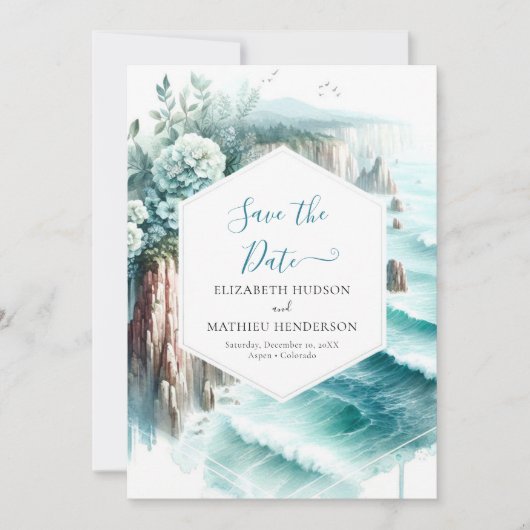 Romantische stylische Nautical Wedding Save The Date (Vorderseite)
