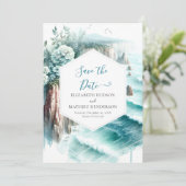 Romantische stylische Nautical Wedding Save The Date (Stehend Vorderseite)