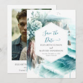Romantische stylische Nautical Wedding Save The Date (Vorne/Hinten)