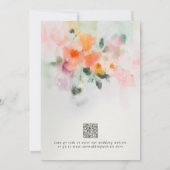 Romantische Summer Blume QR Code Foto Hochzeit Save The Date (Rückseite)