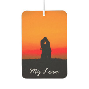 Romantische Sunset Couple küsst meine Liebe Typogr Autolufterfrischer