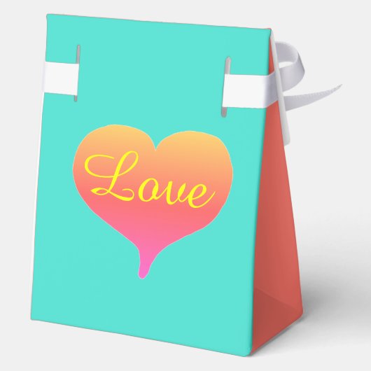 Romantische Sunset Hearts Coral Geschenkschachtel (Rückseite)