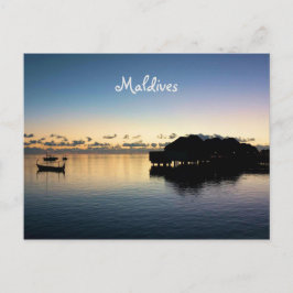 Romantische Sunset Maldives Beach Bungalows Postkarte
