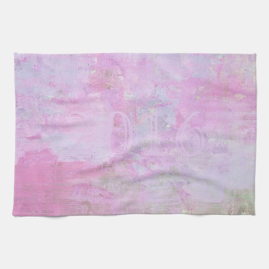 Romantische süße Happy New Year 2016 Soft Pink Geschirrtuch (Horizontal)