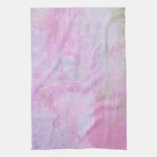 Romantische süße Happy New Year 2016 Soft Pink Geschirrtuch (Vertikal)