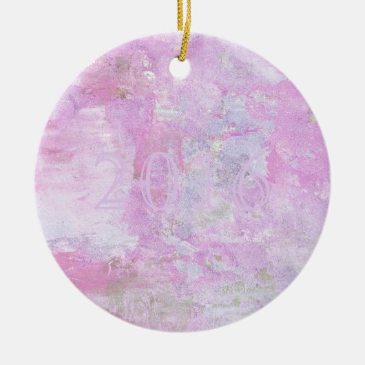 Romantische süße Happy New Year 2016 Soft Pink Keramik Ornament (Vorne)