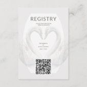 Romantische Swan Wedding QR Code Enclosure Card Begleitkarte (Vorderseite)