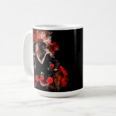 Romantische Tangotänzer auf rotem Fraktal Kaffeetasse (Vorderseite Links)