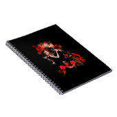 Romantische Tangotänzer auf rotem Fraktal Notizblock (Rechte Seite)