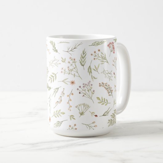 Romantische Tasse mit Blumenkaffee (VorderseiteRechts)
