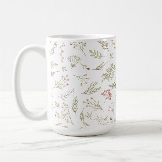 Romantische Tasse mit Blumenkaffee (Links)