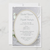 Romantische Tauben, Glitzern u. Rosen-Brautparty Einladung (Rückseite)