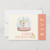 Romantische Tauben Korallenschutz-Karte RSVP Karte (Vorderseite)