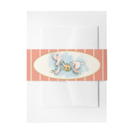 Romantische Taubenkorallenhochzeit Einladungsbanderole