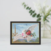 Romantische Taubpostkarte Postkarte (Stehend Vorderseite)