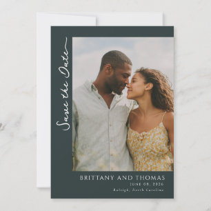 Romantische Teal-Minimalistische Fotografie Save The Date
