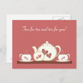Romantische Teastie Postkarte (Vorne/Hinten)