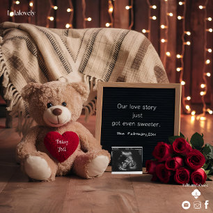 Romantische Teddybär-Schwangerschaftsankündigung  Feiertagskarte