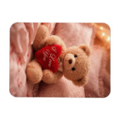 Romantische Teddybär-Valentinsillustration Magnet (Horizontal)