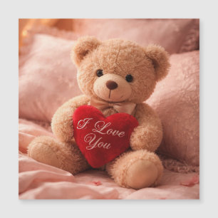 Romantische Teddybär-Valentinsillustration Magnetkarte