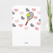 Romantische Tennis Liebe Valentine Hearts & Racket Karte (Rückseite)