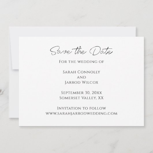 Romantische Terracotta-Blumenhochzeit rettet das D Save The Date (Rückseite)