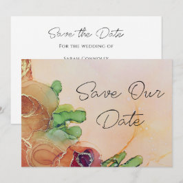 Romantische Terracotta-Blumenhochzeit rettet das D Save The Date