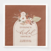 Romantische Terracotta Pampas boho Brigaden Serviette (Vorderseite)