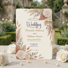 Romantische Terrakotta Boho-Chic-Hochzeit Einladung