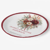 Romantische Terrakotta-Boho-Hochzeitspapierteller Pappteller (Schrägansicht)