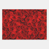 Romantische tiefe Rote Rose Ästhetischer Valentins Geschenkpapier Set (Vorderseite 3)