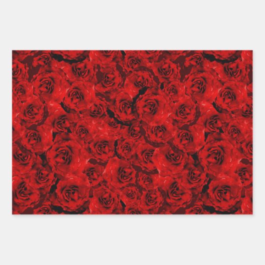 Romantische tiefe Rote Rose Ästhetischer Valentins Geschenkpapier Set (Vorderseite 3)