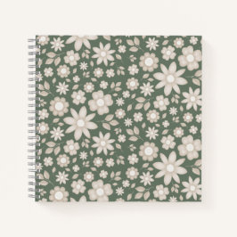 Romantische tiefe Salbei-Wasserfarben-Blumen-Botan Notizblock