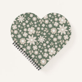 Romantische tiefe Salbei-Wasserfarben-Blumen-Botan Notizblock