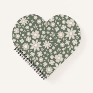 Romantische tiefe Salbei-Wasserfarben-Blumen-Botan Notizblock