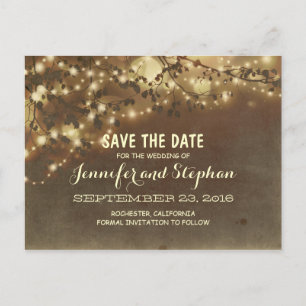 Romantische Tinkelleuchten Save the Date Postkarte